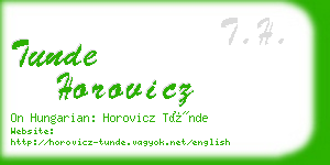 tunde horovicz business card